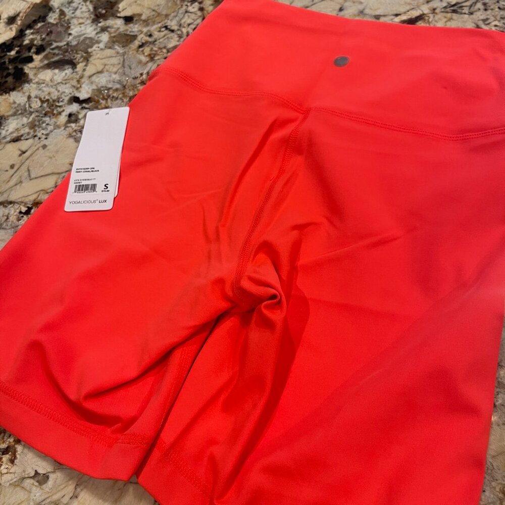 Yogalicious Lux Biker Shorts in Fiery Coral